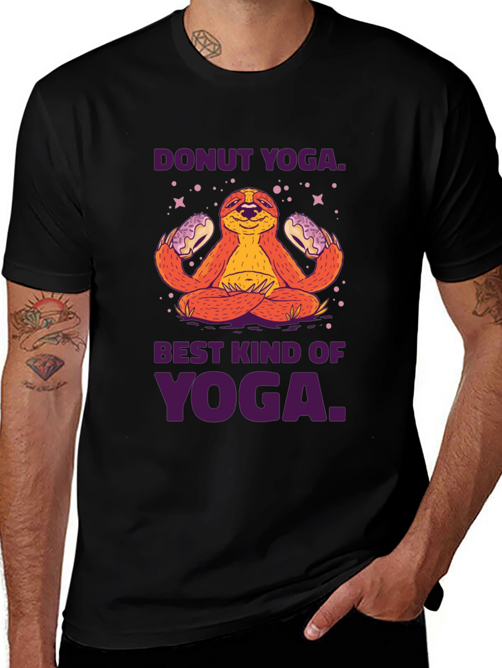 Donut Yoga Sloth Graphic Tee