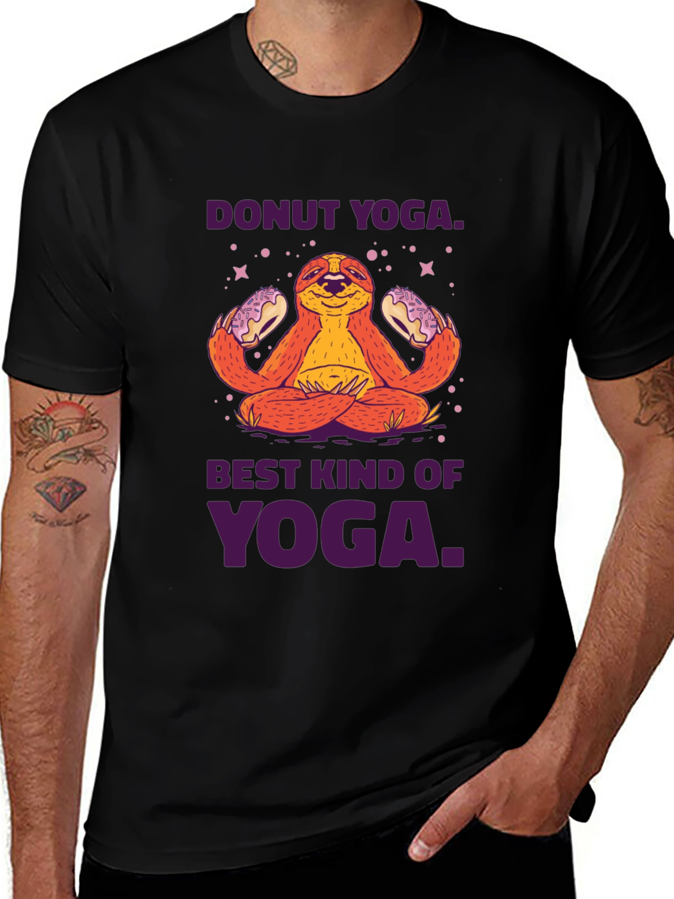 Donut Yoga Sloth Graphic Tee