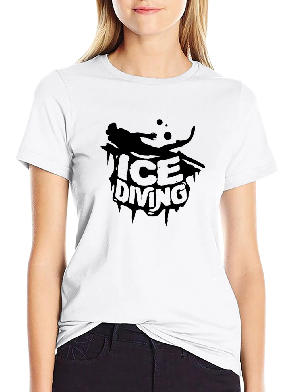 Ice Diving Black T-Shirt - Unique Graphic Tee
