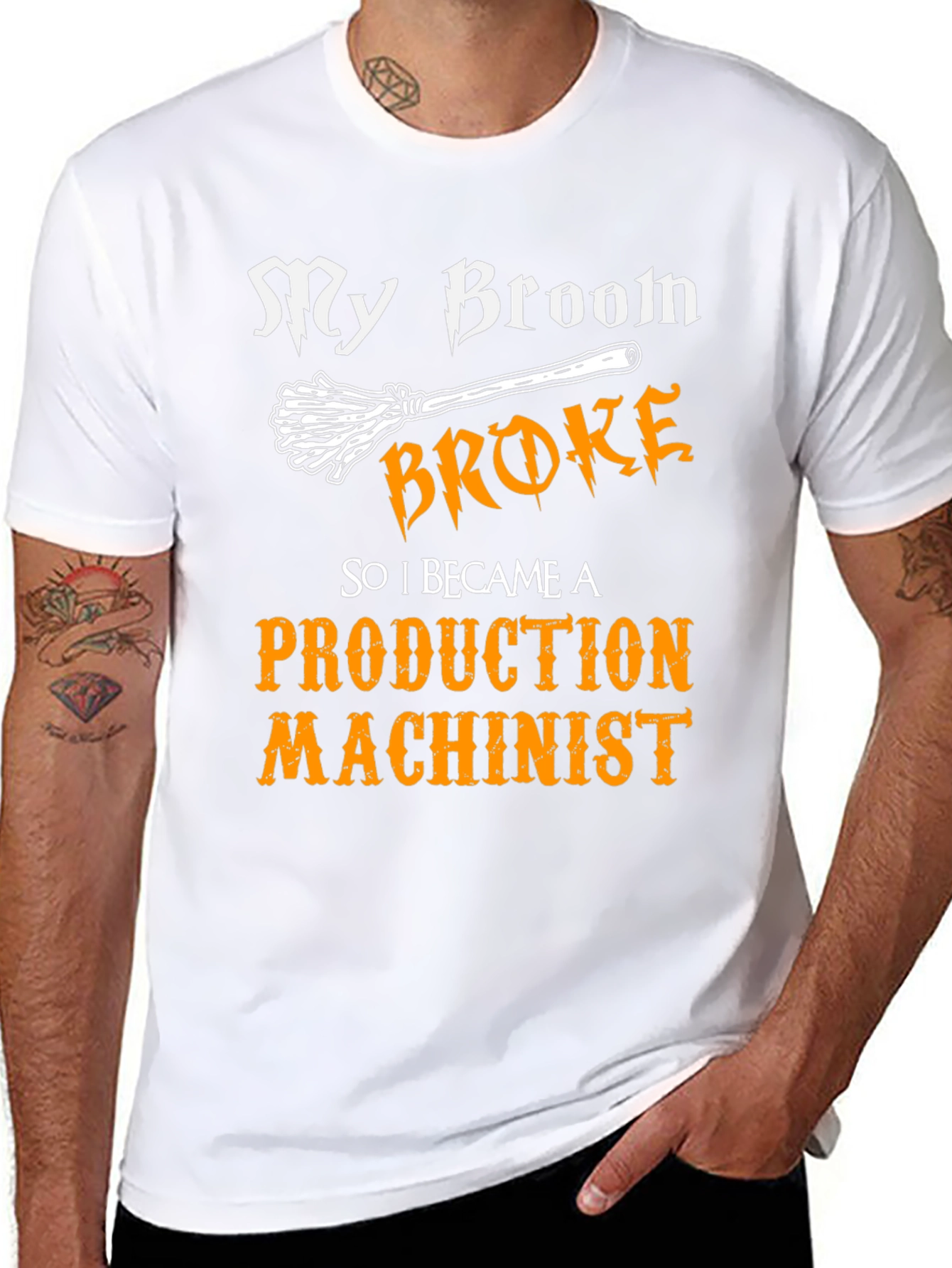 My Broom Broke Production Machinist Graphic Tee