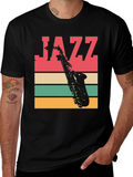 Jazz Saxophone Graphic Tee - Retro Style T-Shirt