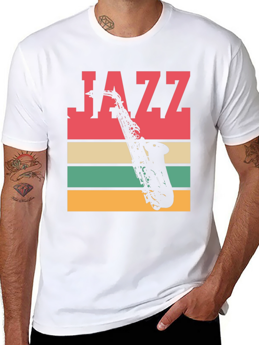 Jazz Saxophone Graphic Tee - Retro Style T-Shirt