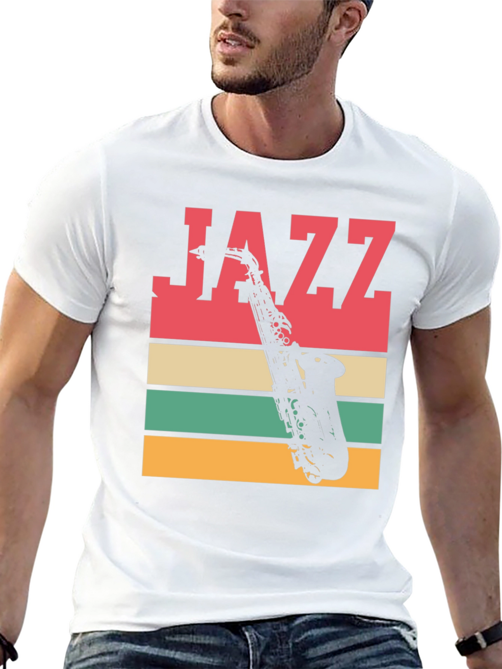 Jazz Saxophone Graphic Tee - Retro Style T-Shirt