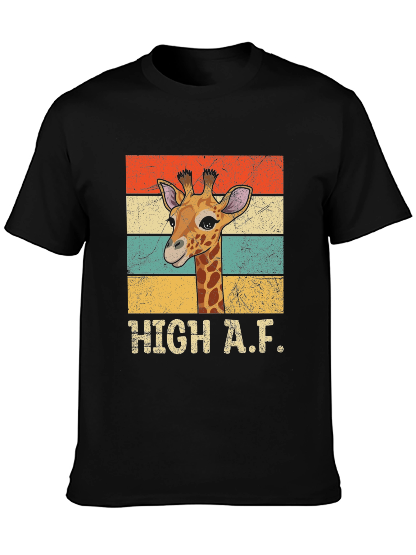 High A.F. Giraffe Graphic Tee - Retro Style