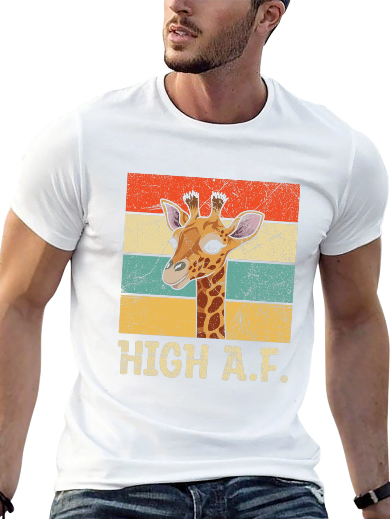 High A.F. Giraffe Graphic Tee - Retro Style