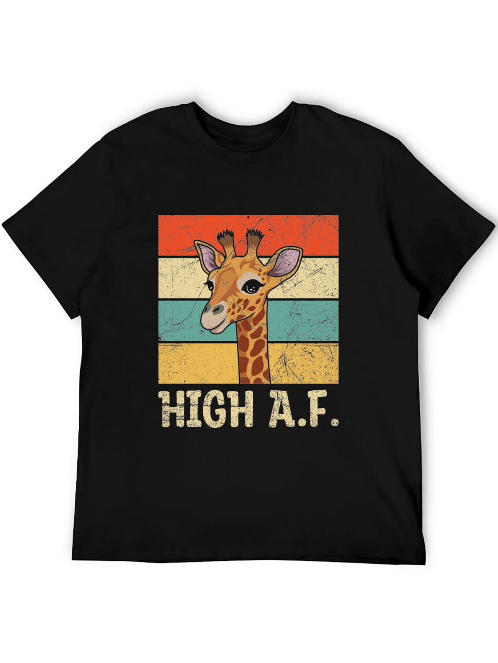 High A.F. Giraffe Graphic Tee - Retro Style