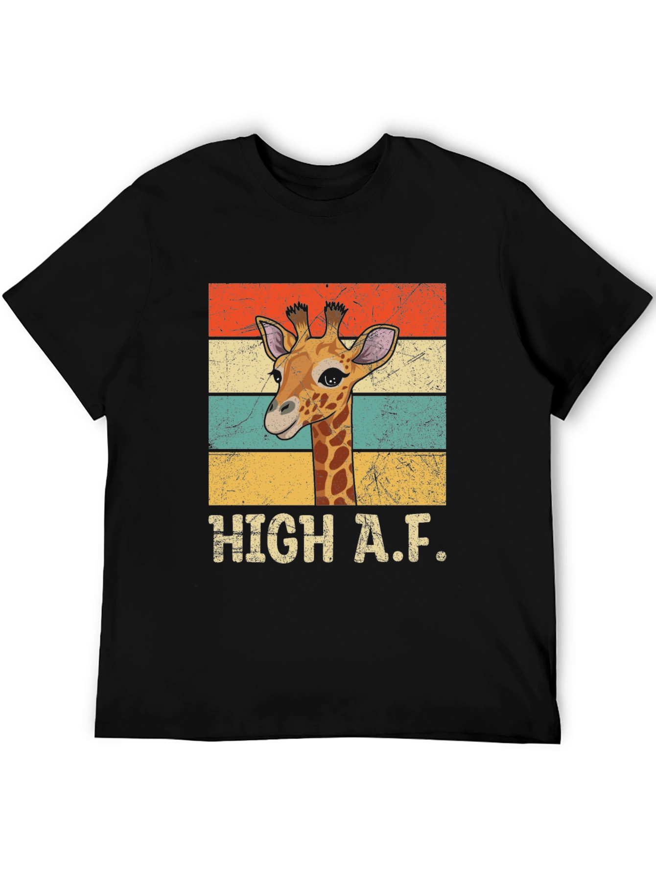 High A.F. Giraffe Graphic Tee - Retro Style