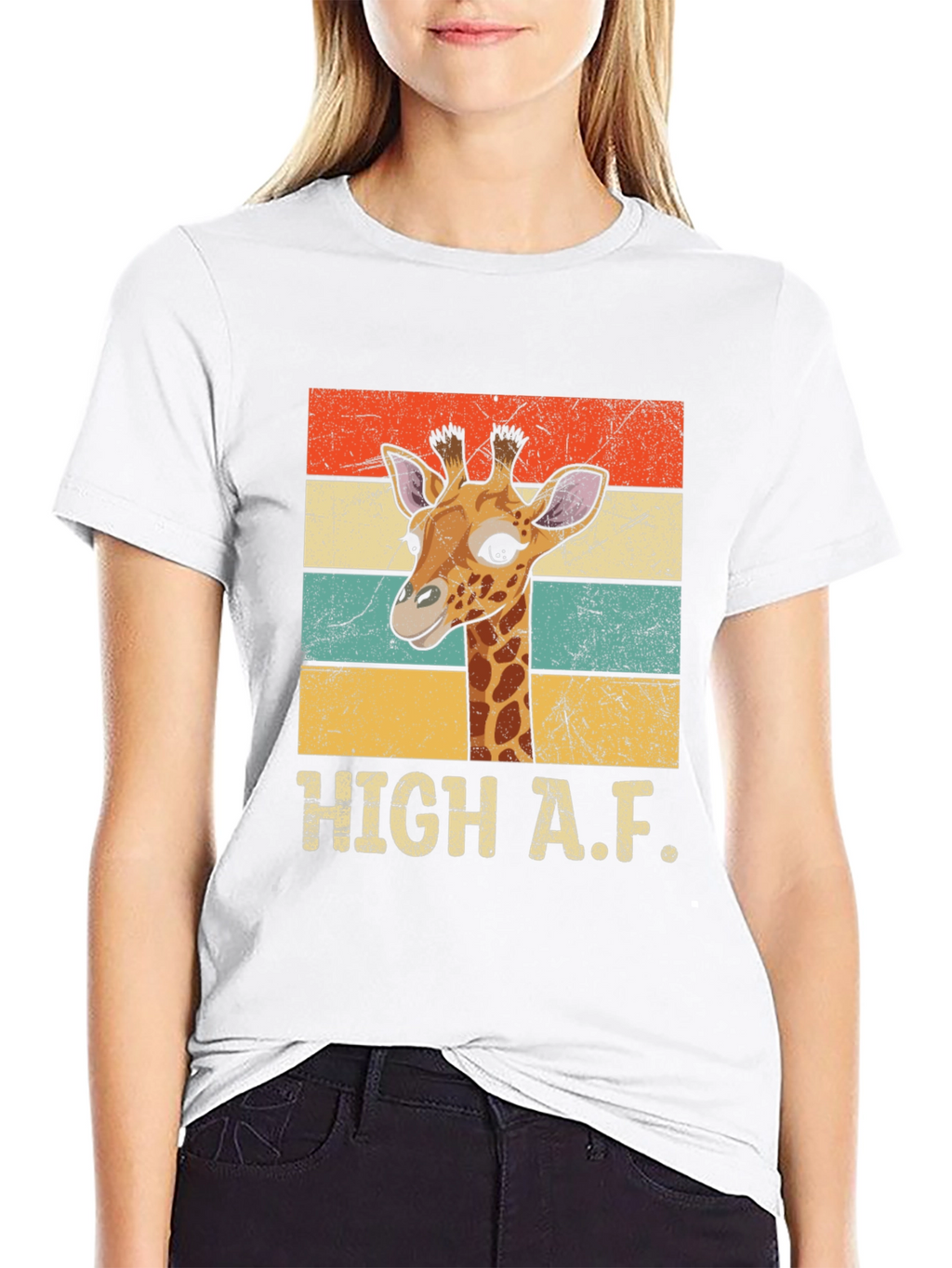 High A.F. Giraffe Graphic Tee - Retro Style