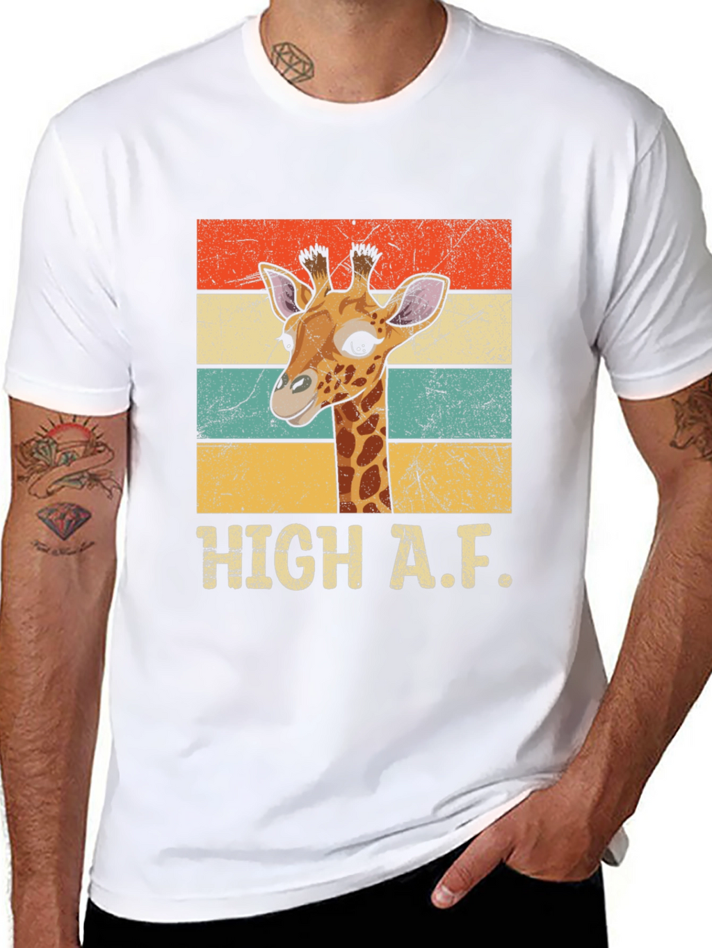 High A.F. Giraffe Graphic Tee - Retro Style