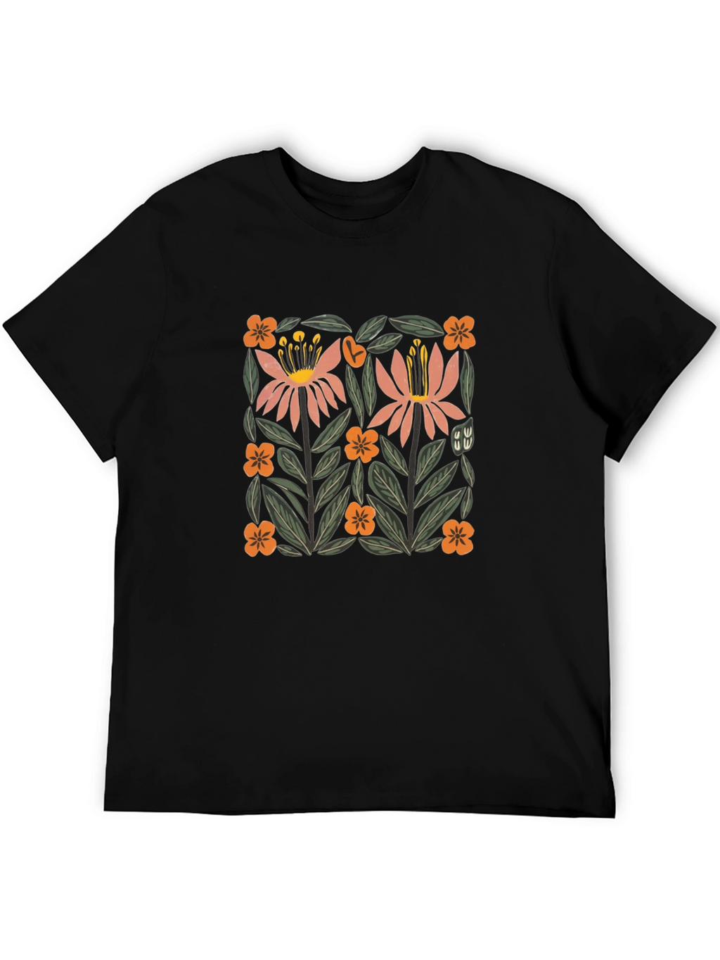 Floral Graphic Print Crew Neck T-Shirt