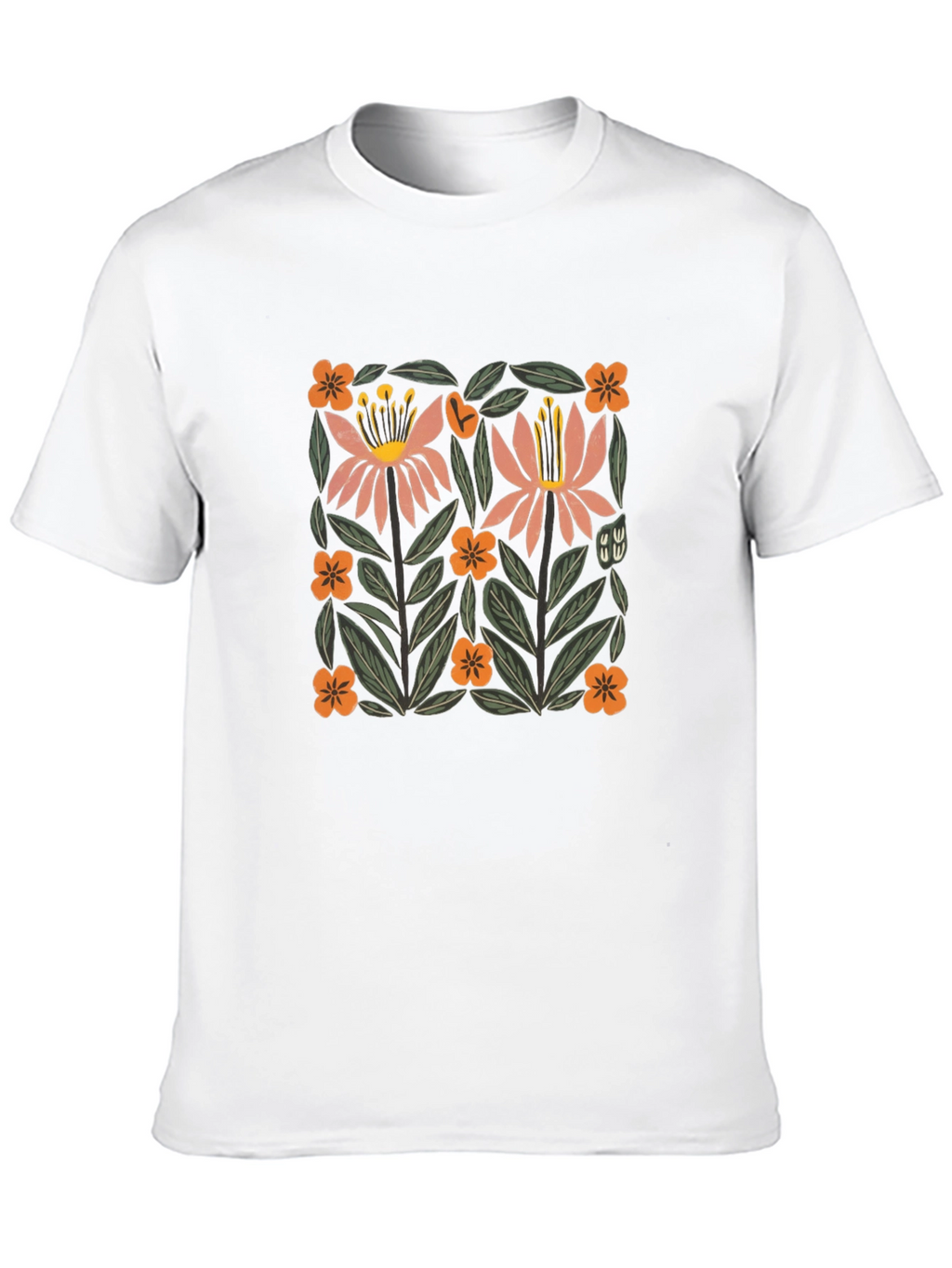 Floral Graphic Print Crew Neck T-Shirt