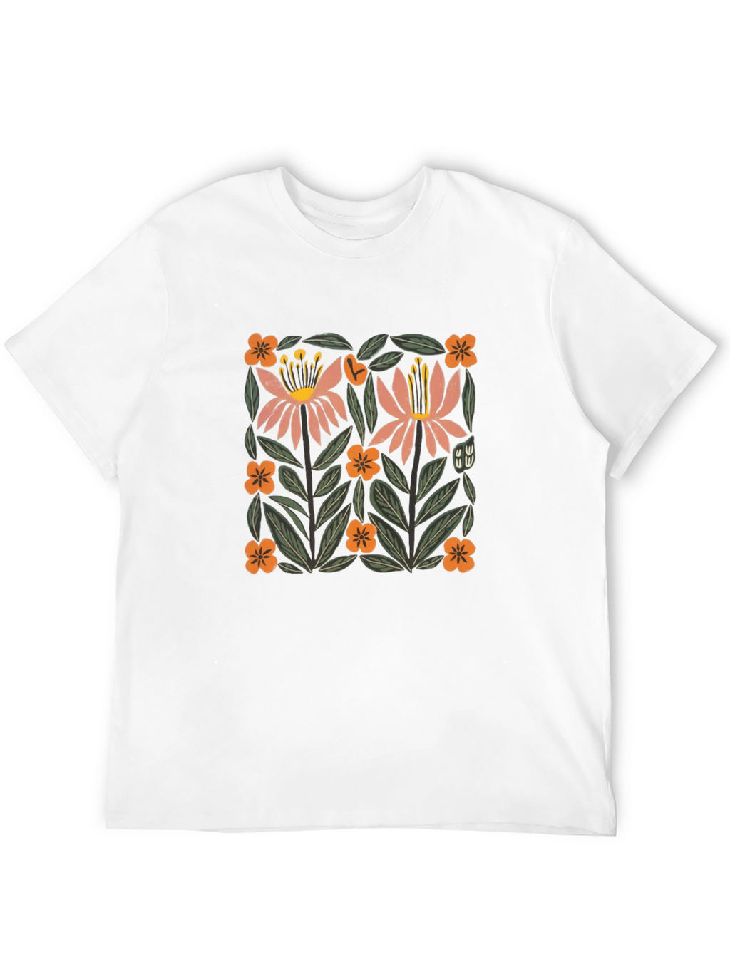 Floral Graphic Print Crew Neck T-Shirt