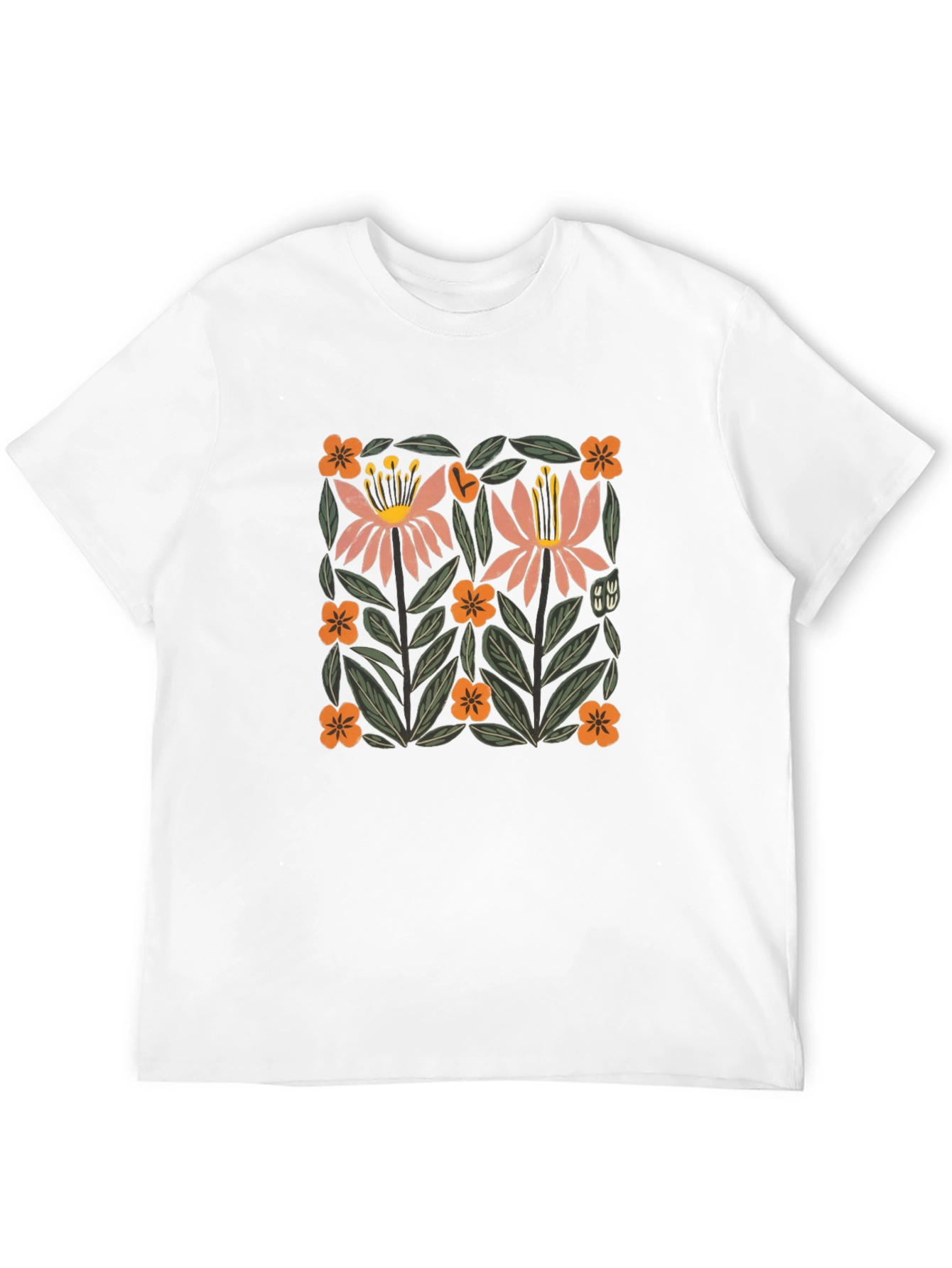 Floral Graphic Print Crew Neck T-Shirt