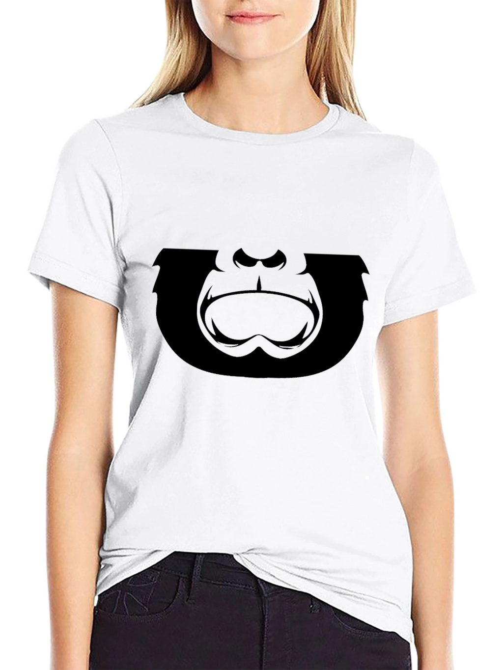 Gorilla Face Graphic T-Shirt - Black