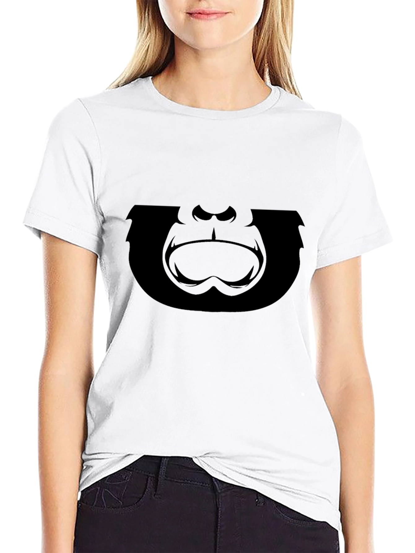 Gorilla Face Graphic T-Shirt - Black