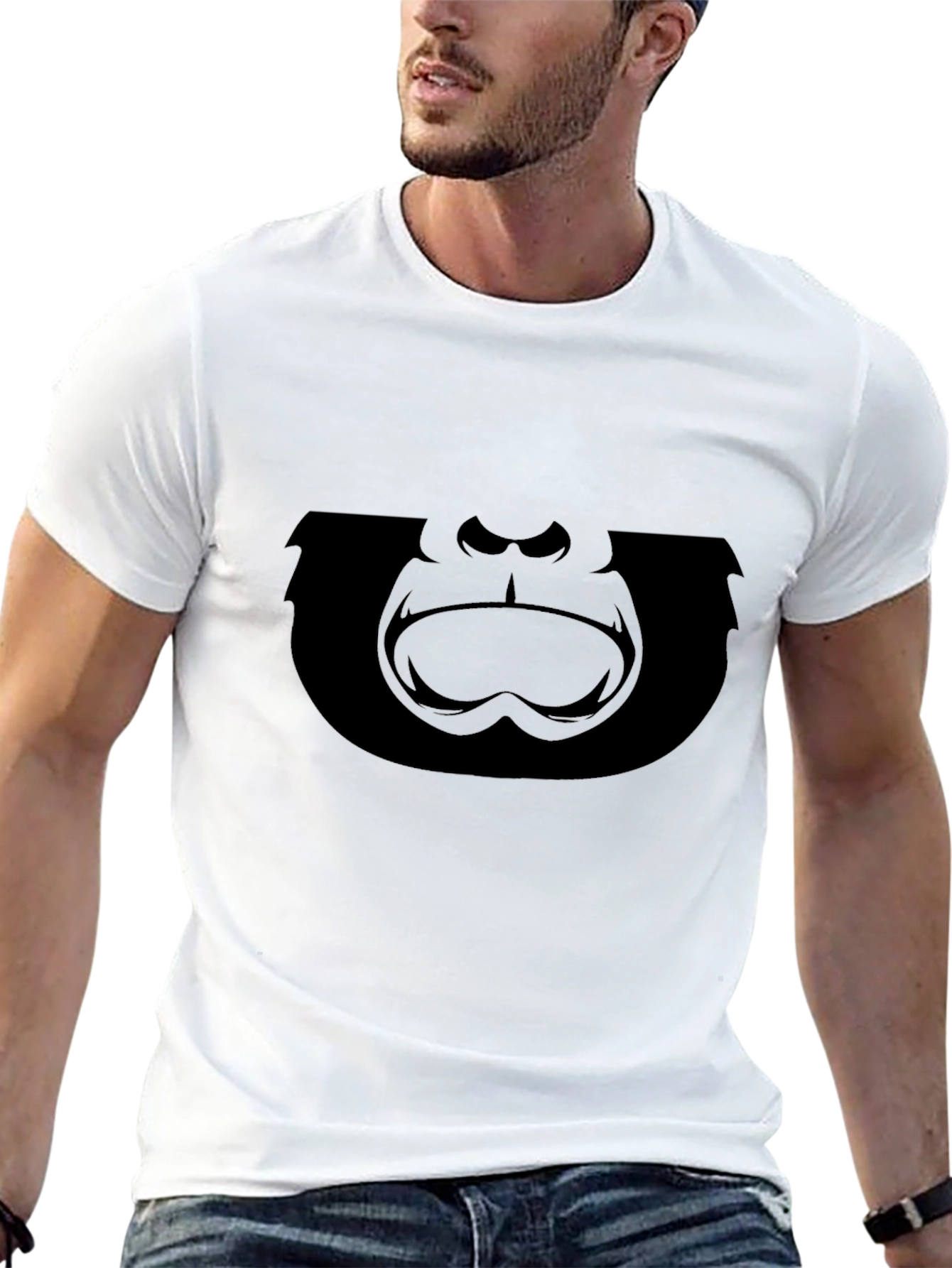 Gorilla Face Graphic T-Shirt - Black