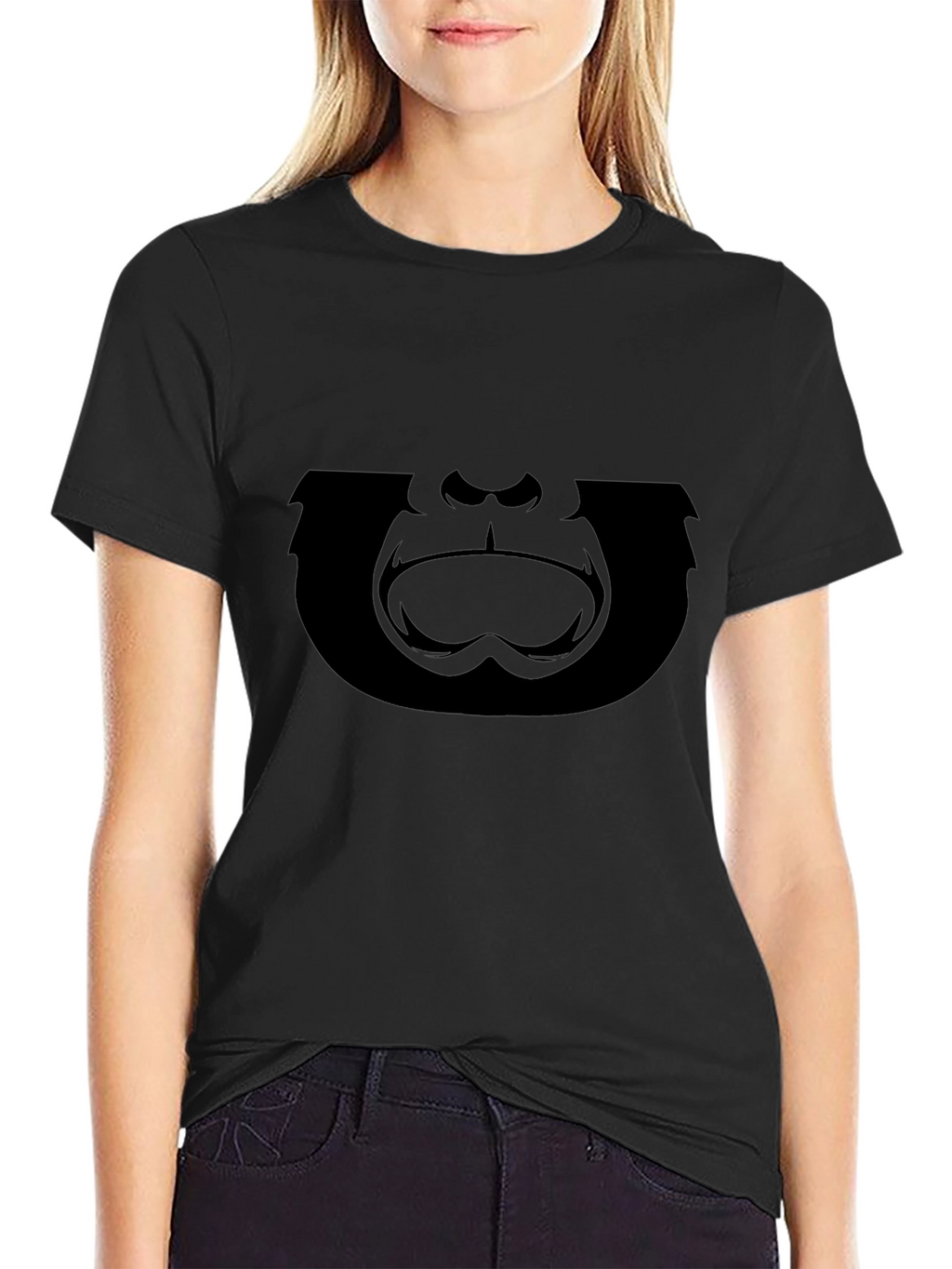 Gorilla Face Graphic T-Shirt - Black