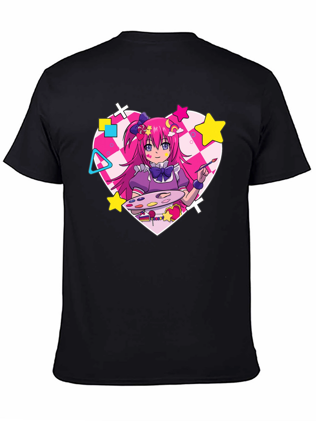 Anime Girl Graphic Tee - Kawaii Artist Shirt