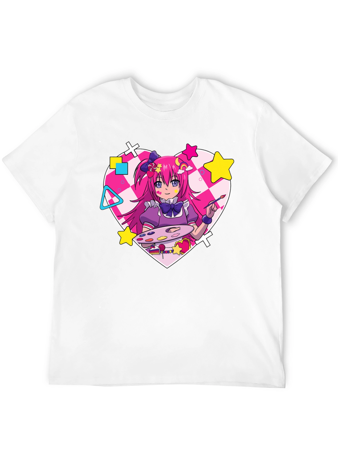 Anime Girl Graphic Tee - Kawaii Artist Shirt