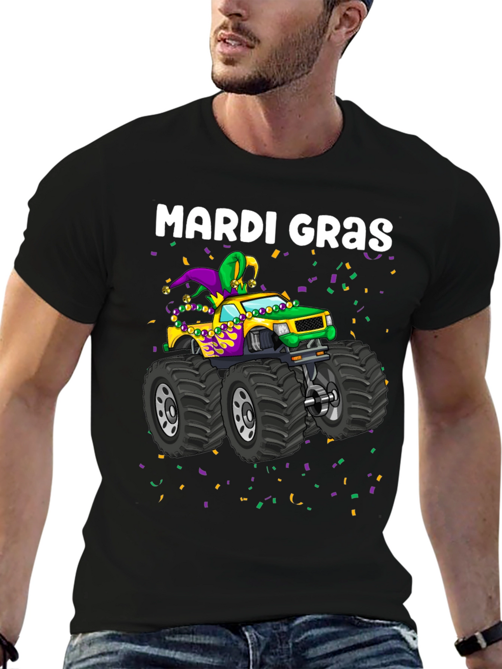 Mardi Gras Monster Truck T-Shirt