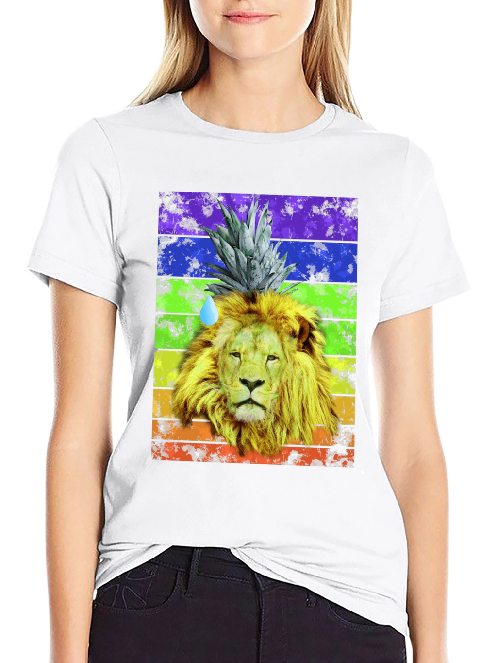 Lion Pineapple Rainbow Graphic Tee