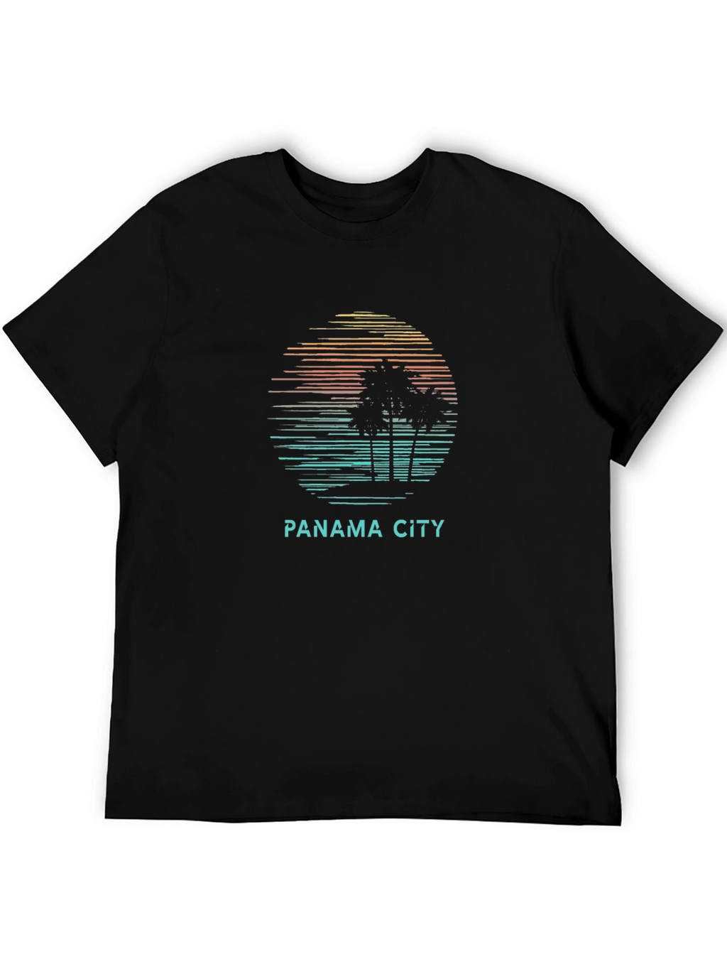 Panama City Palm Tree Sunset Graphic T-Shirt