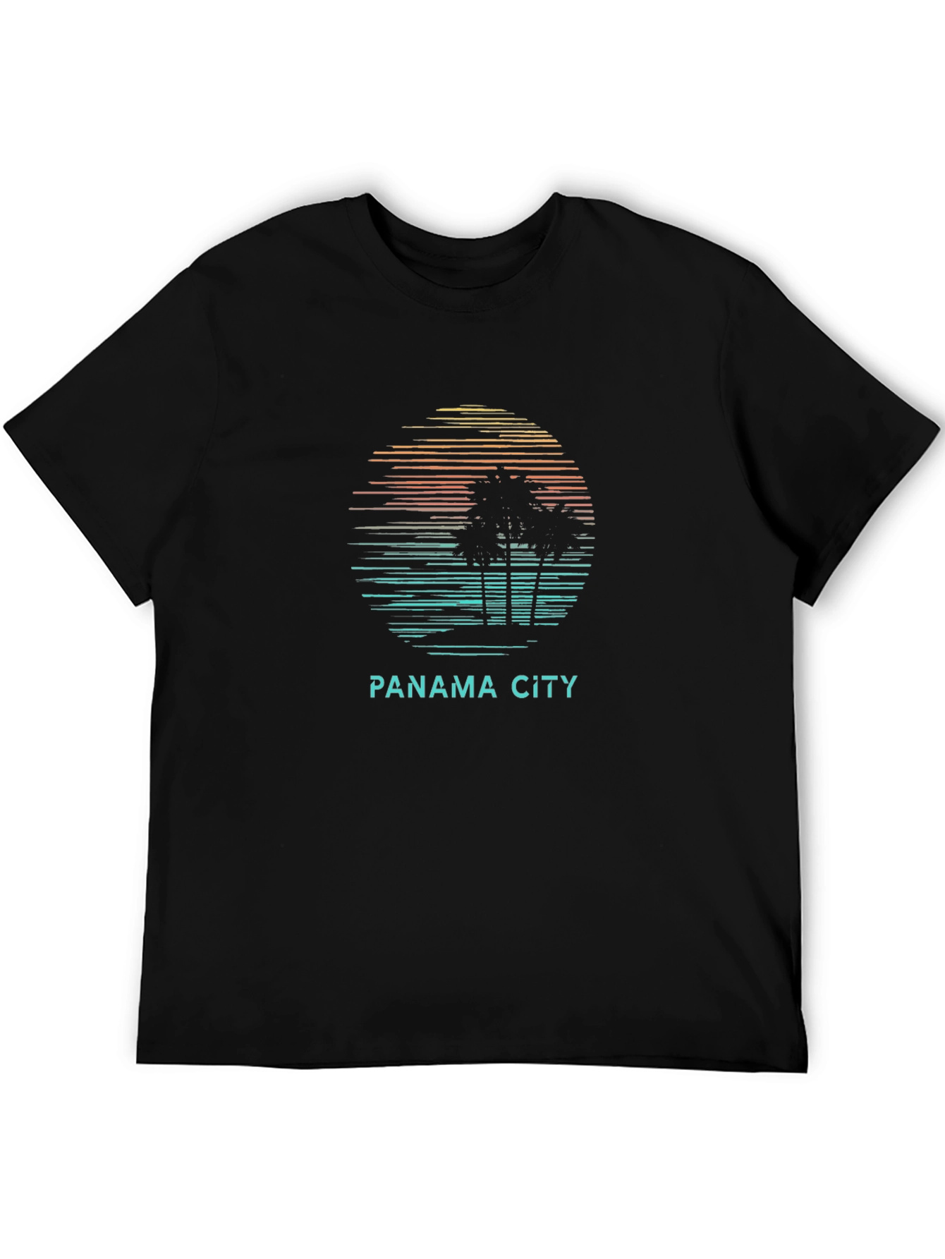 Panama City Palm Tree Sunset Graphic T-Shirt