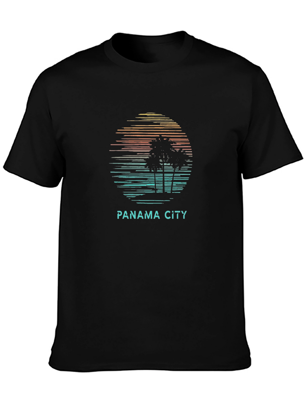 Panama City Palm Tree Sunset Graphic T-Shirt