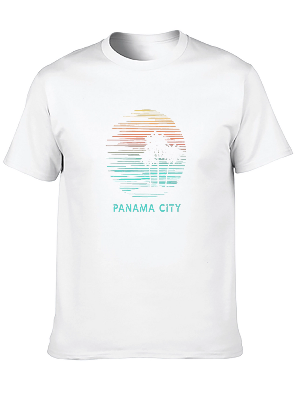 Panama City Palm Tree Sunset Graphic T-Shirt