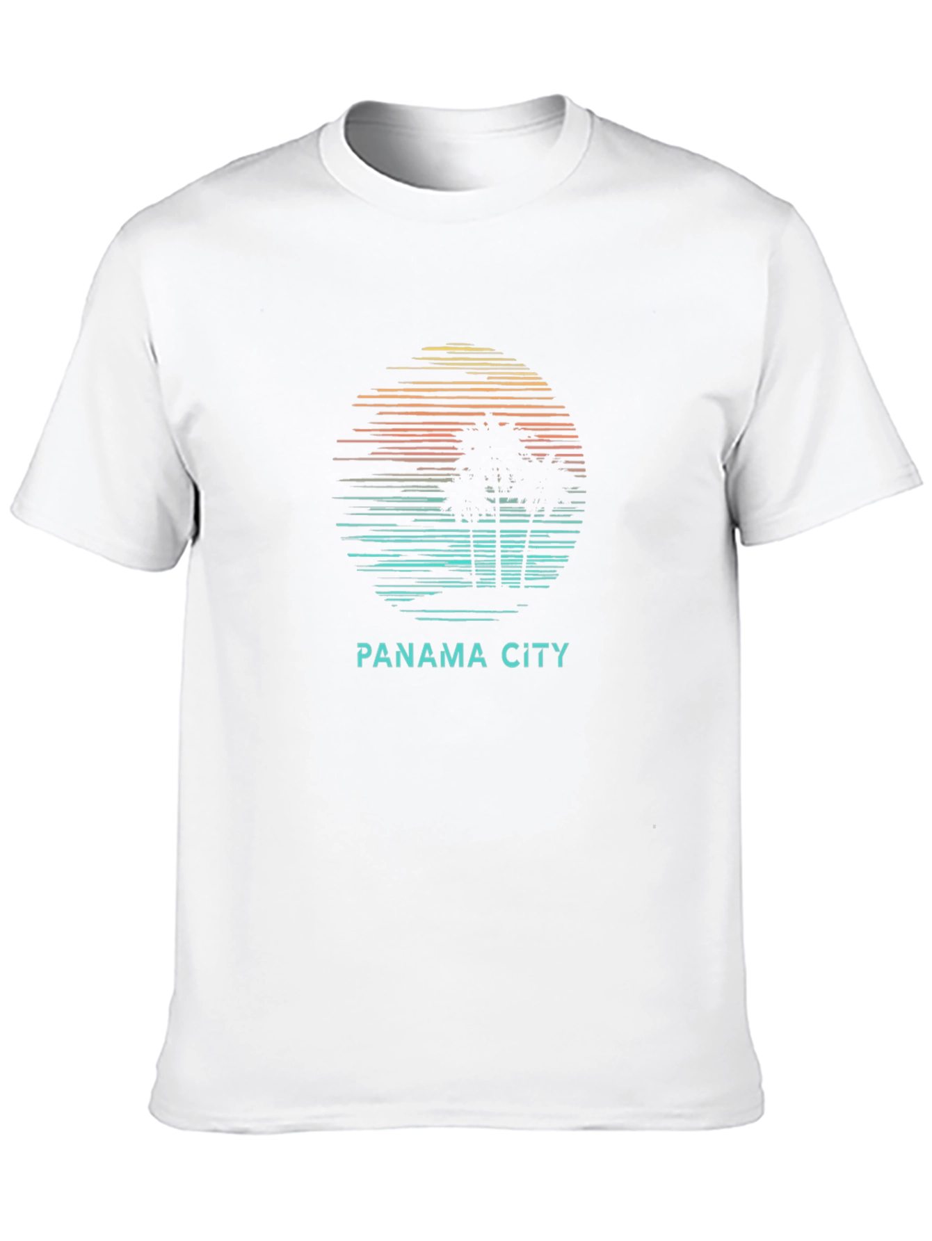 Panama City Palm Tree Sunset Graphic T-Shirt