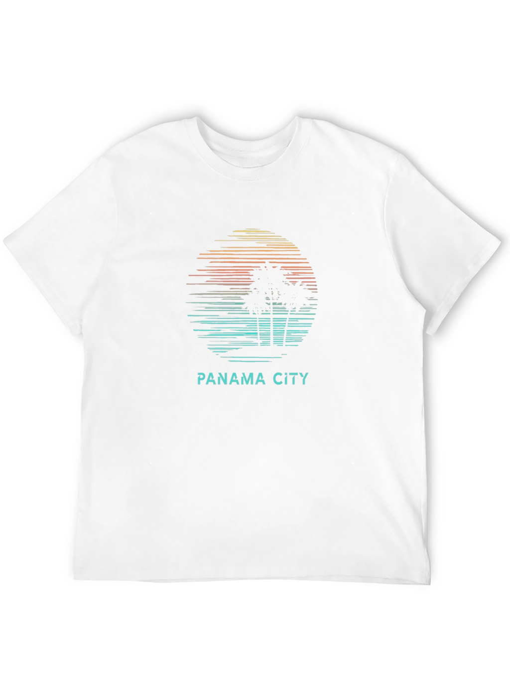 Panama City Palm Tree Sunset Graphic T-Shirt