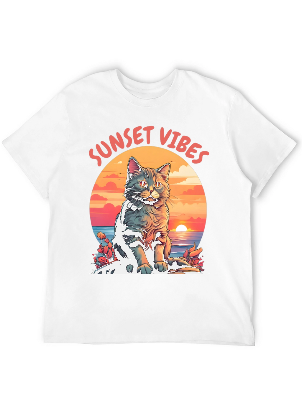 Sunset Vibes Cat Graphic Tee