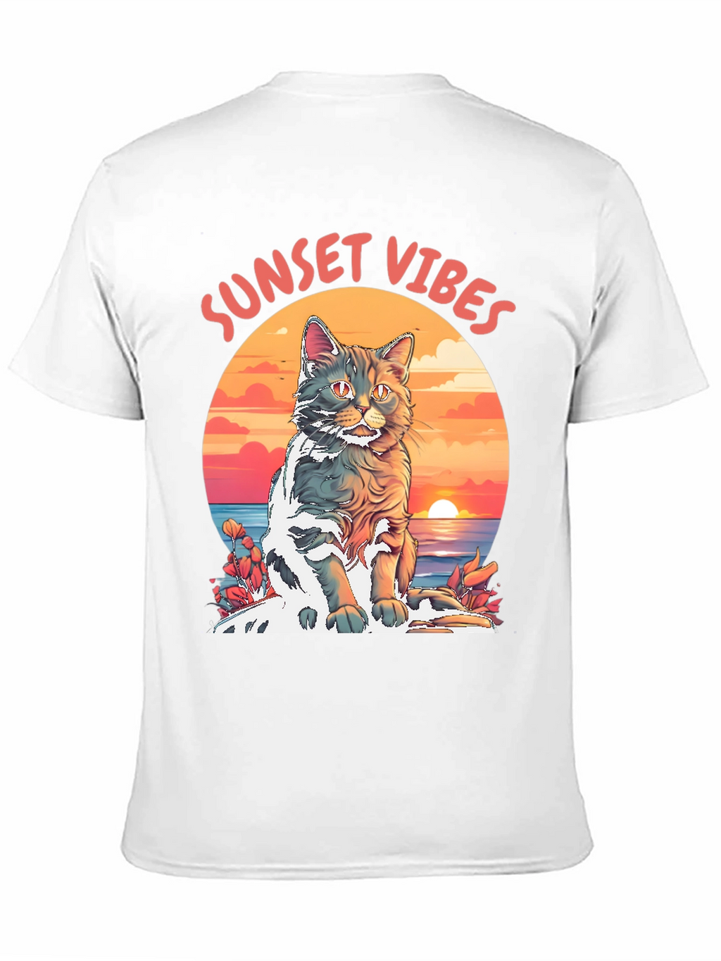 Sunset Vibes Cat Graphic Tee