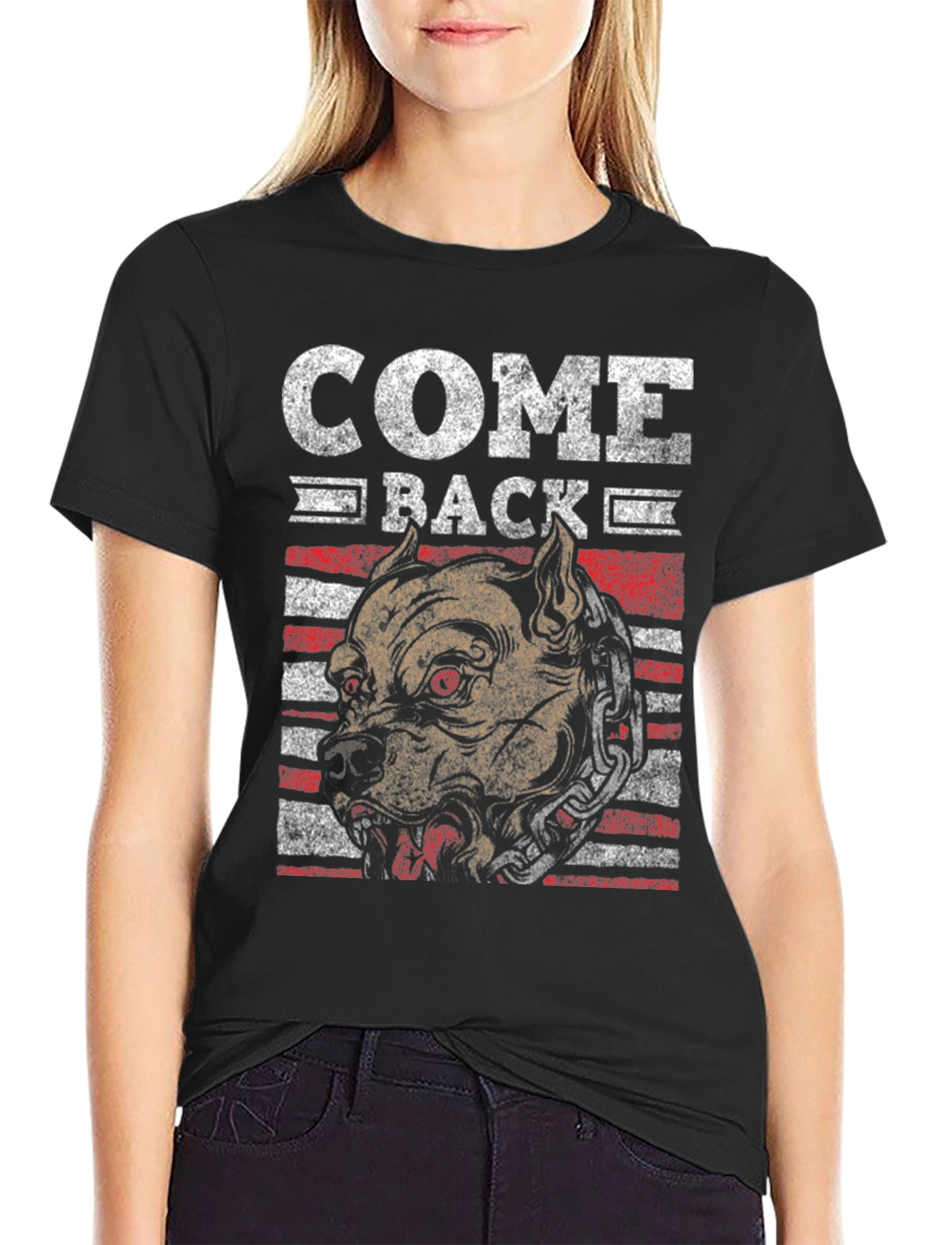 Come Back Graphic Tee - Pitbull Dog Design