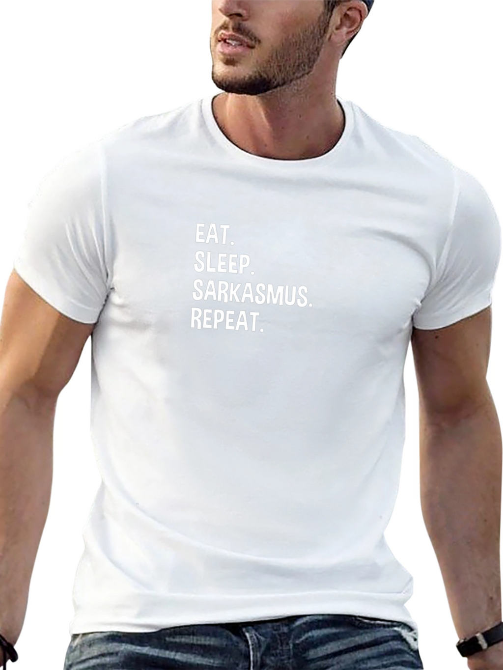 Eat Sleep Sarcasm Repeat Black T-Shirt