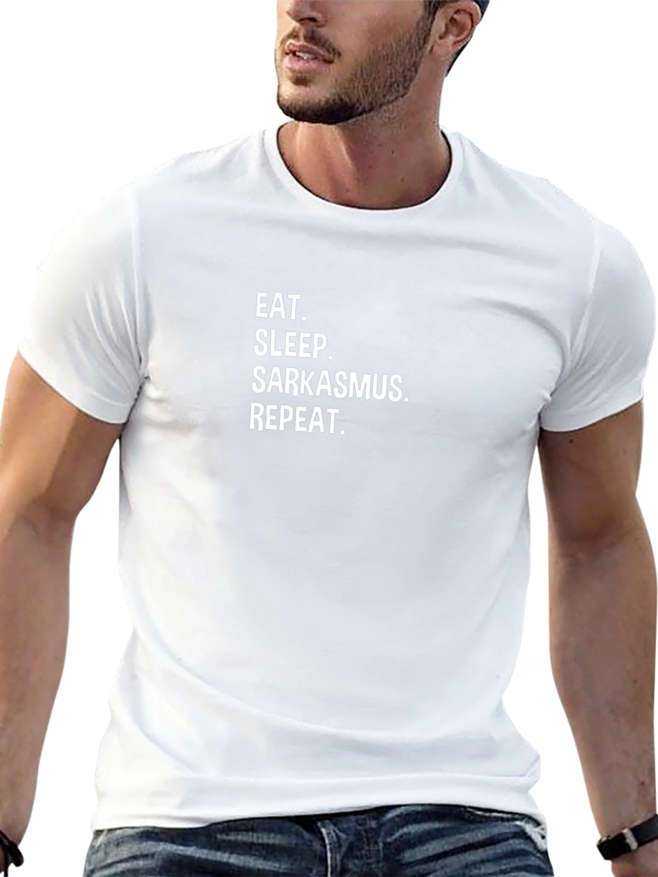 Eat Sleep Sarcasm Repeat Black T-Shirt