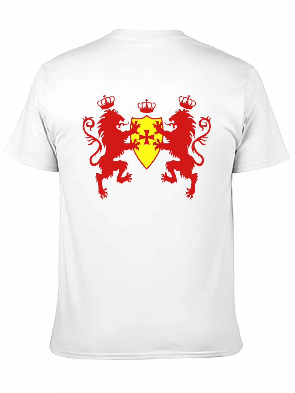 Heraldic Lions & Crown Shield Black T-Shirt