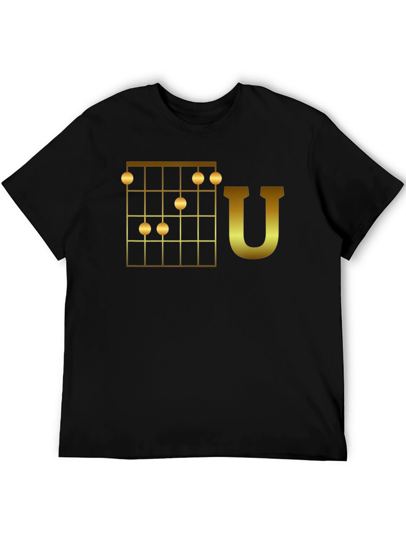 Ukulele Chord T-Shirt - Golden Uke Chord Graphic Tee