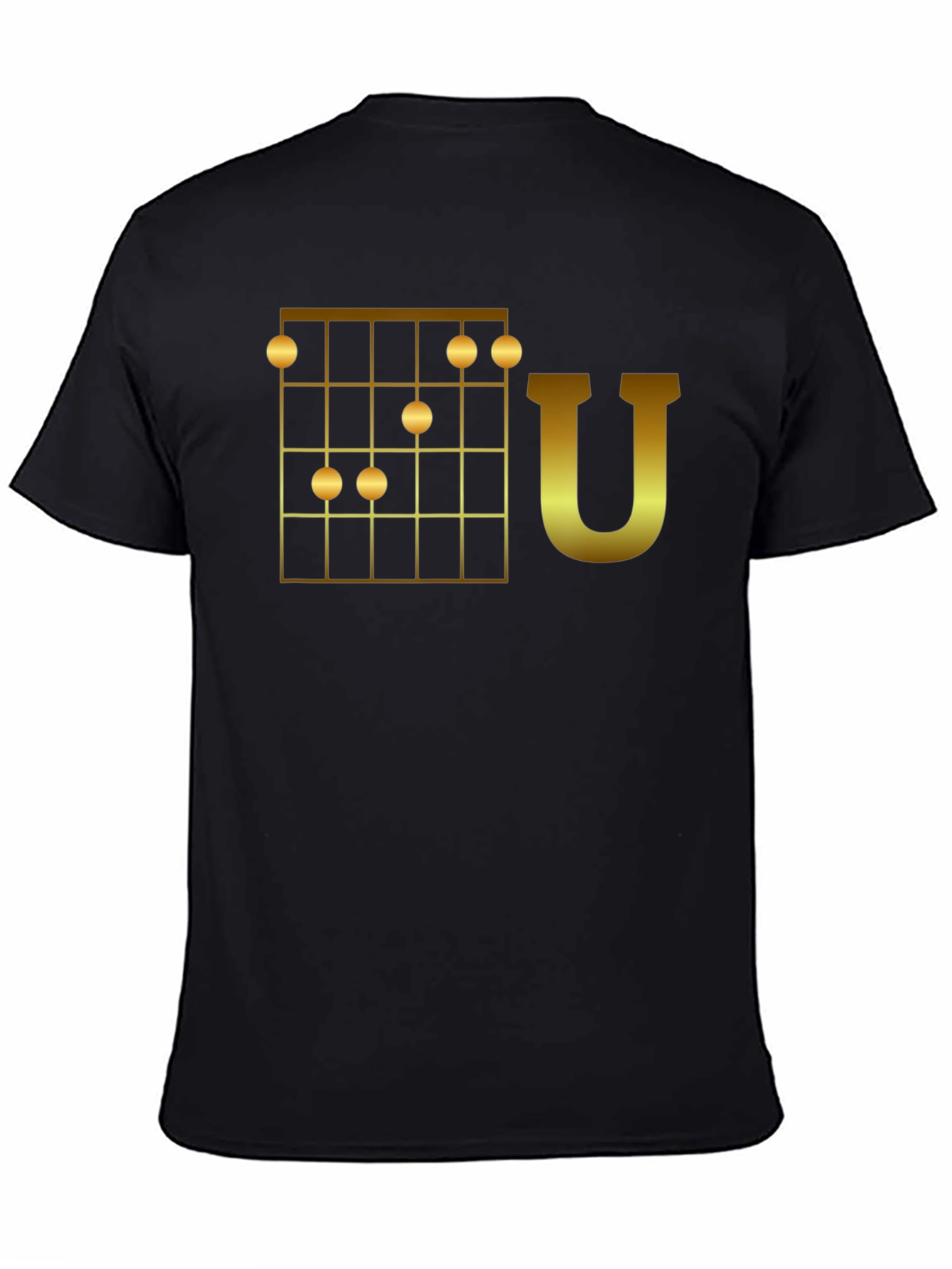 Ukulele Chord T-Shirt - Golden Uke Chord Graphic Tee