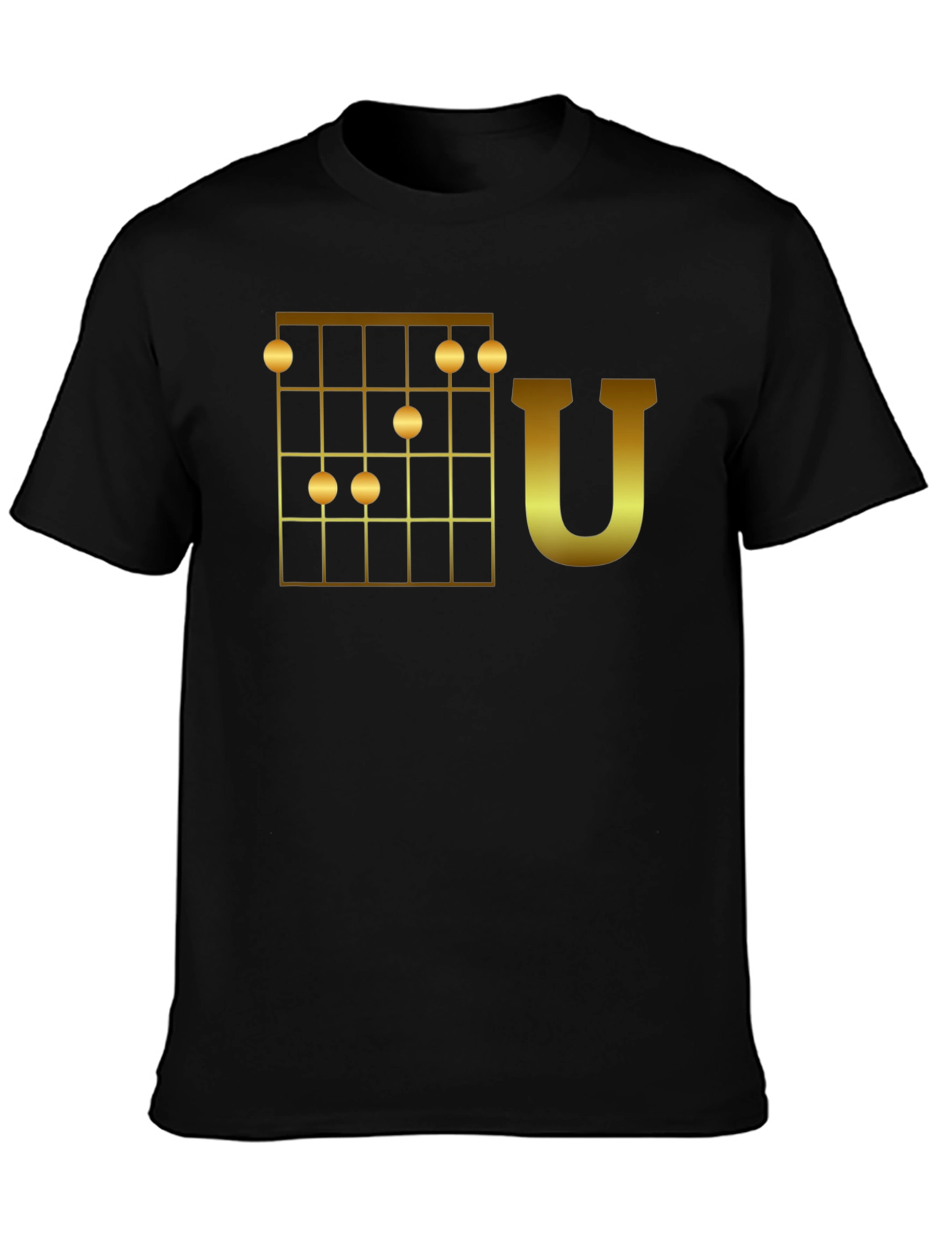 Ukulele Chord T-Shirt - Golden Uke Chord Graphic Tee