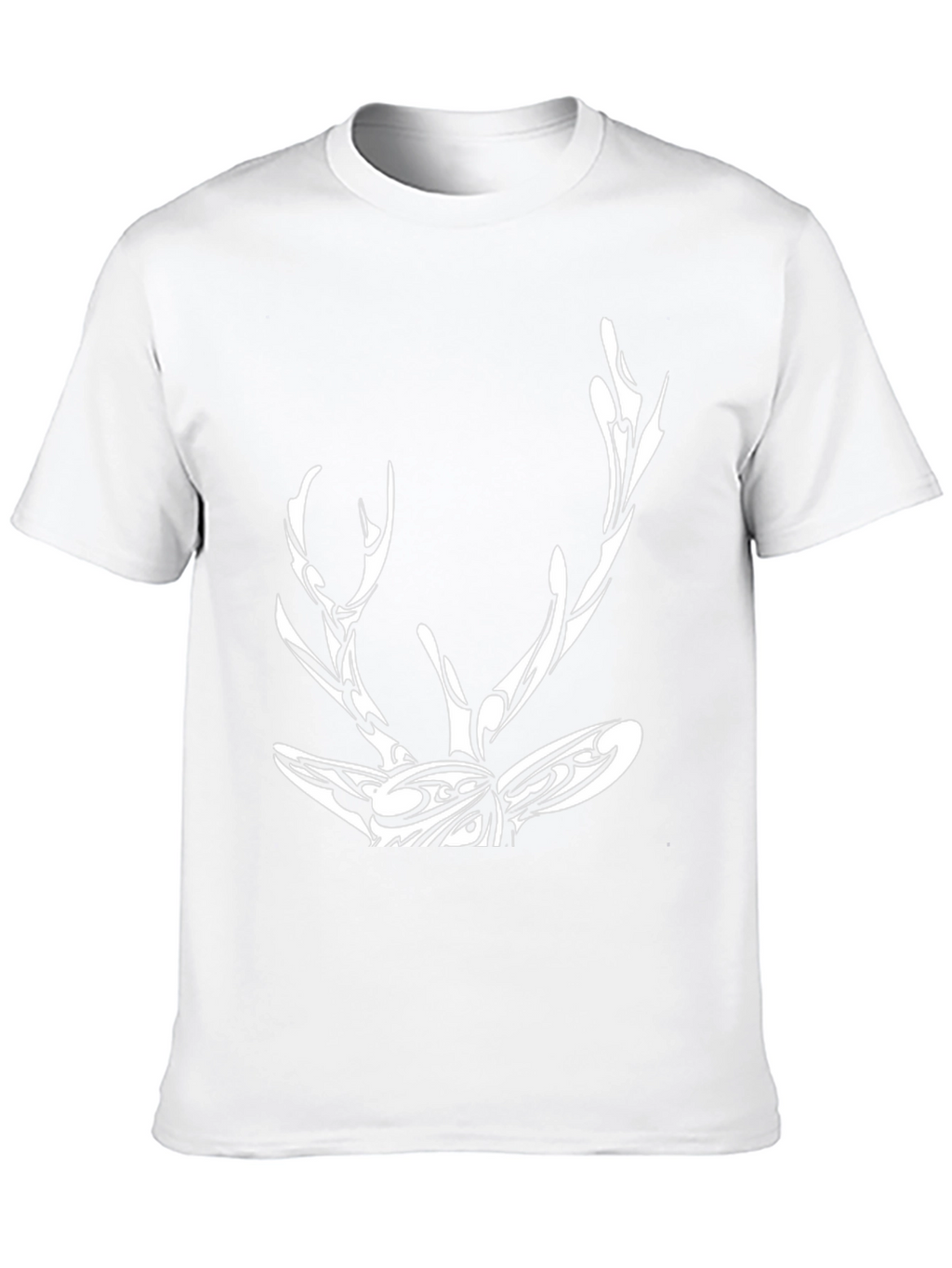 Tribal Deer Graphic Print Black T-Shirt