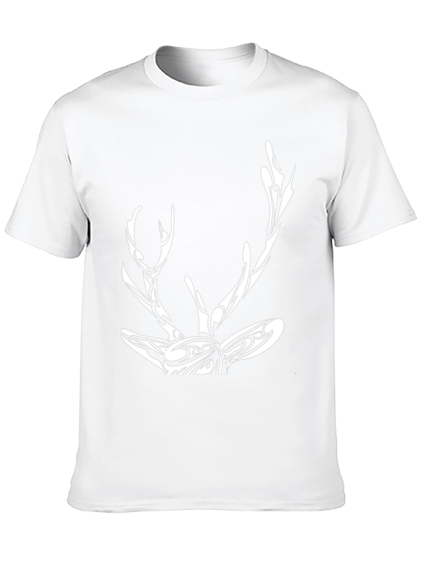 Tribal Deer Graphic Print Black T-Shirt