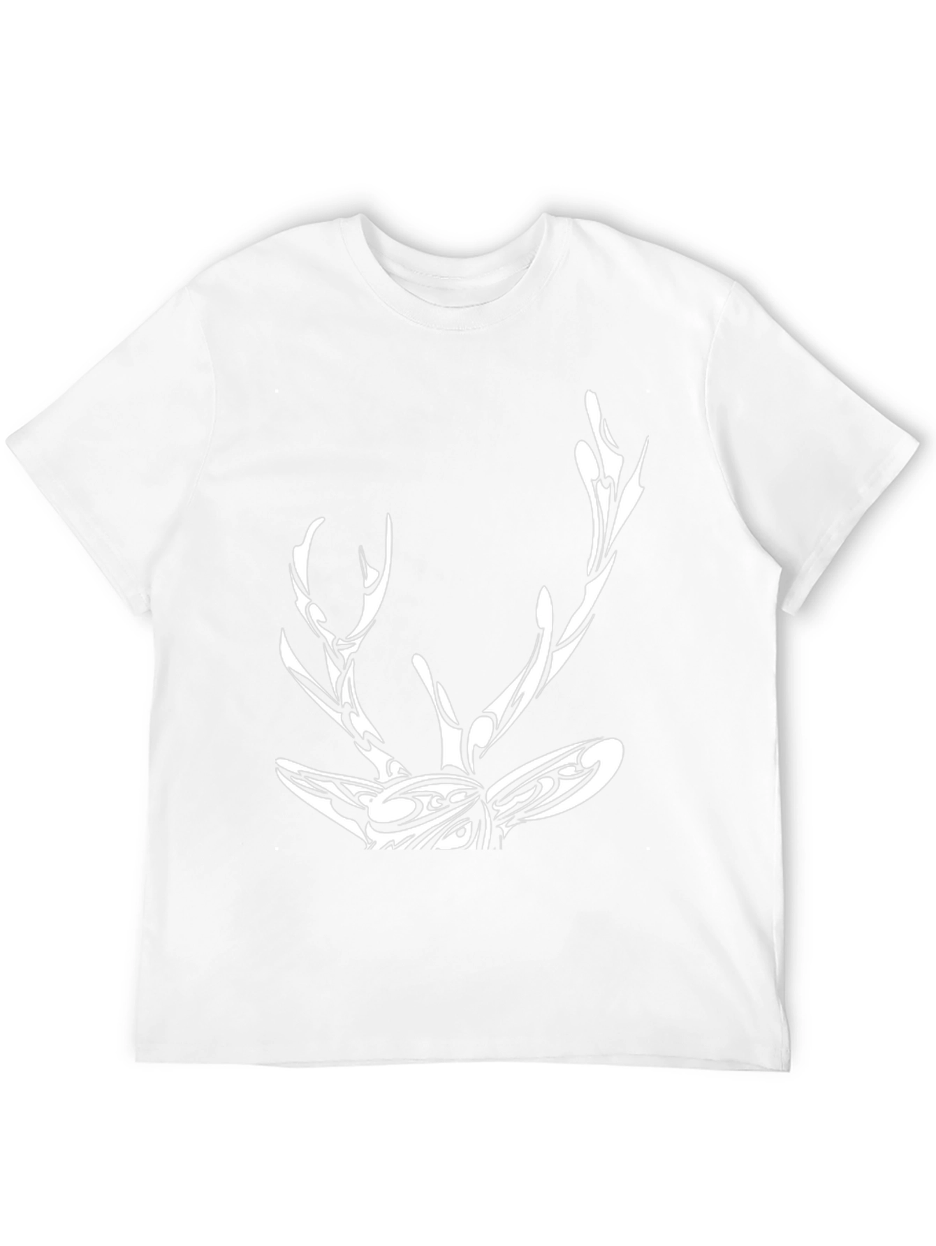 Tribal Deer Graphic Print Black T-Shirt