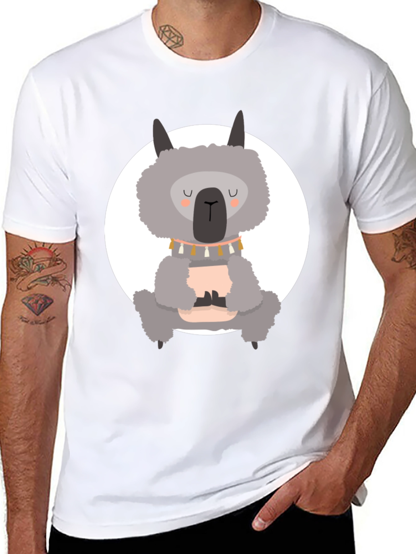 Meditating Llama Graphic Tee