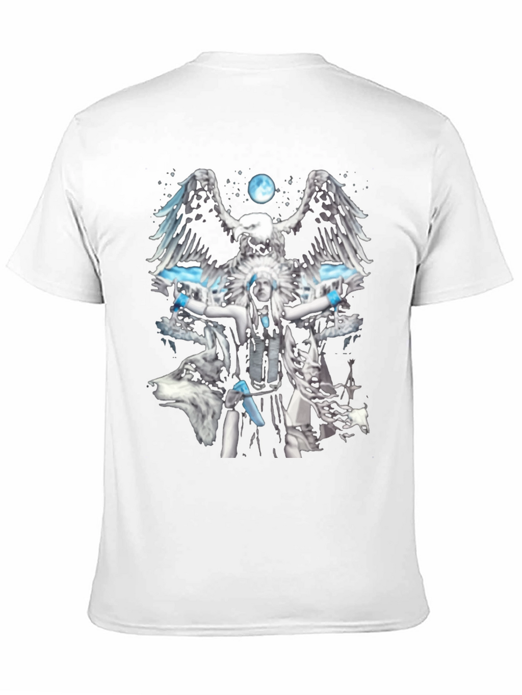 Native American Eagle Wolf Graphic T-Shirt