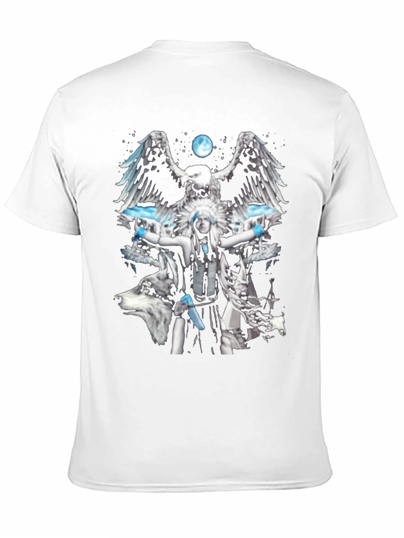 Native American Eagle Wolf Graphic T-Shirt