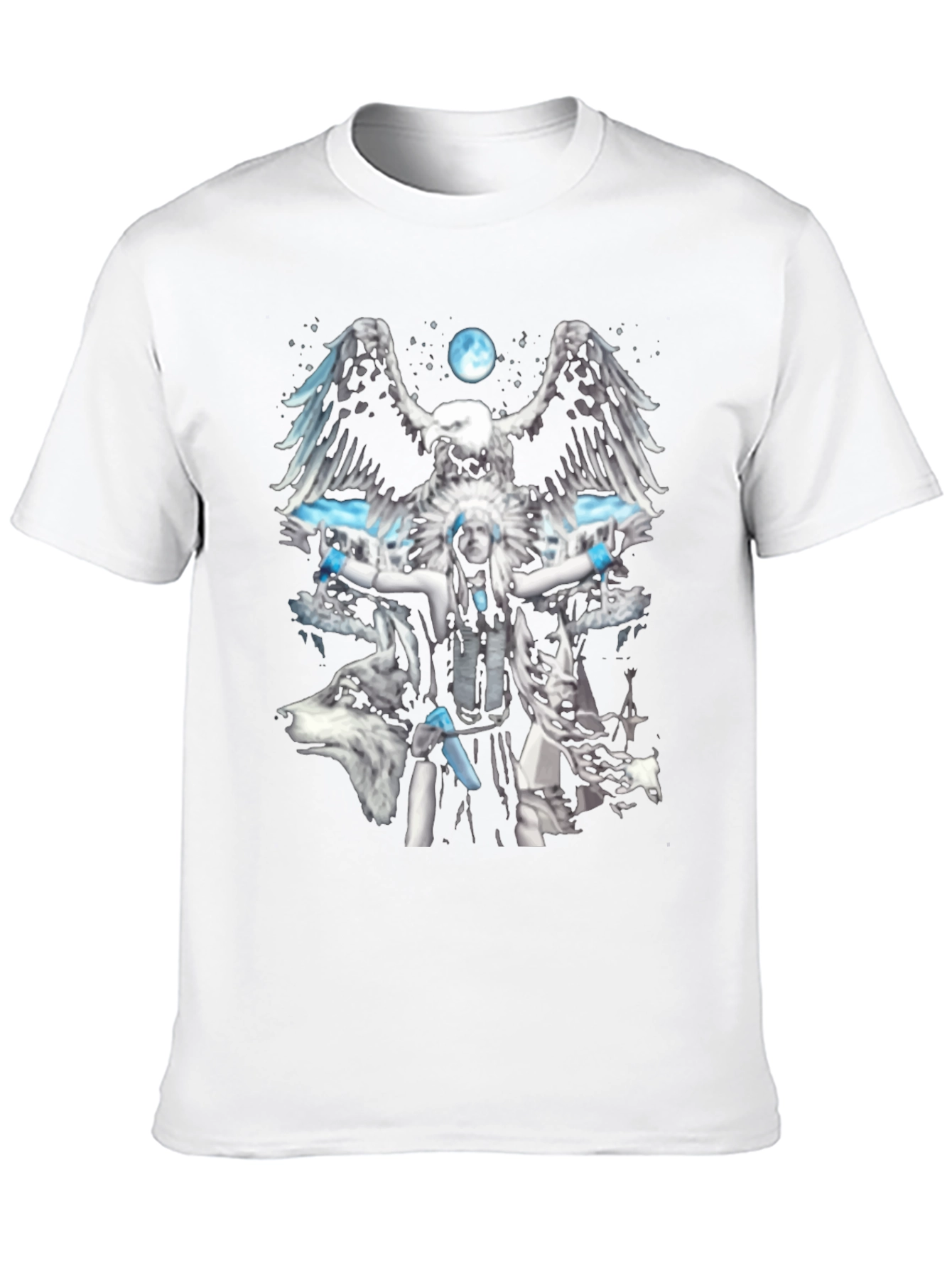 Native American Eagle Wolf Graphic T-Shirt