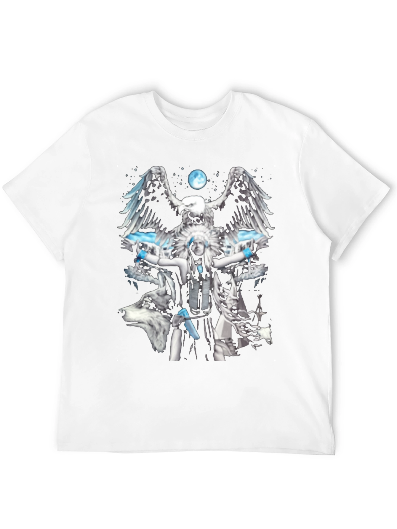 Native American Eagle Wolf Graphic T-Shirt