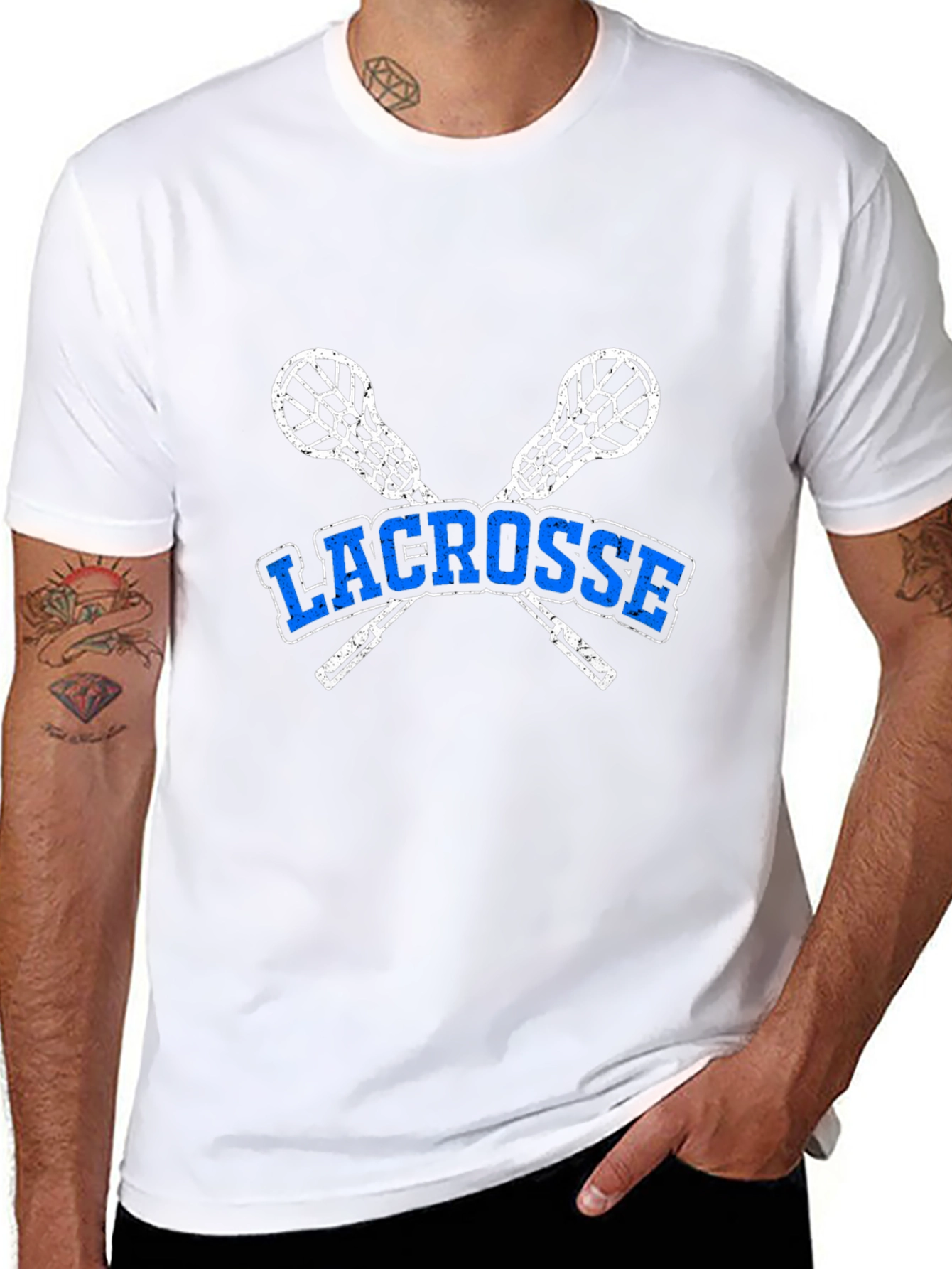 Lacrosse Sticks Graphic T-Shirt - Black