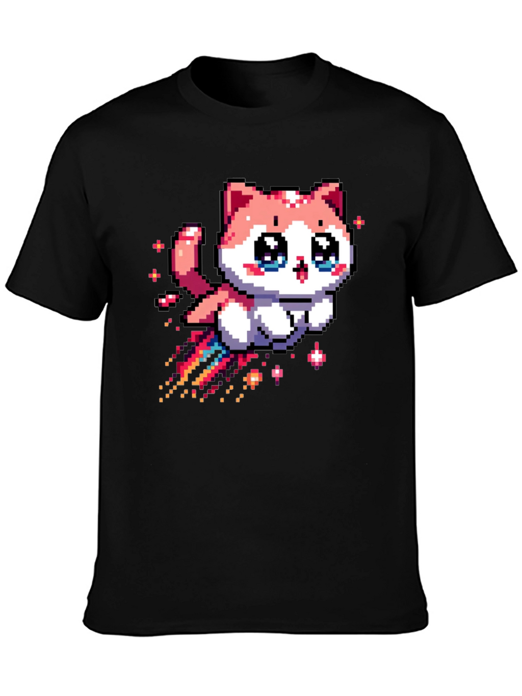 Pixel Cat T-Shirt - Cute Kawaii Style